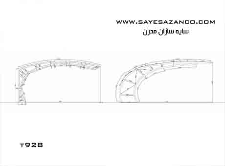 نمای سایبان ماشین