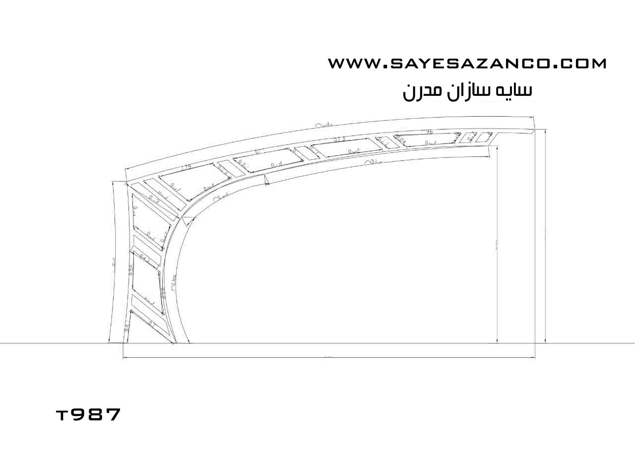 محاسبه نقشه سایبان